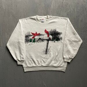 Vintage Cardinals Mailbox Graphic Sweatshirt Mens Large White 90s Jerzees